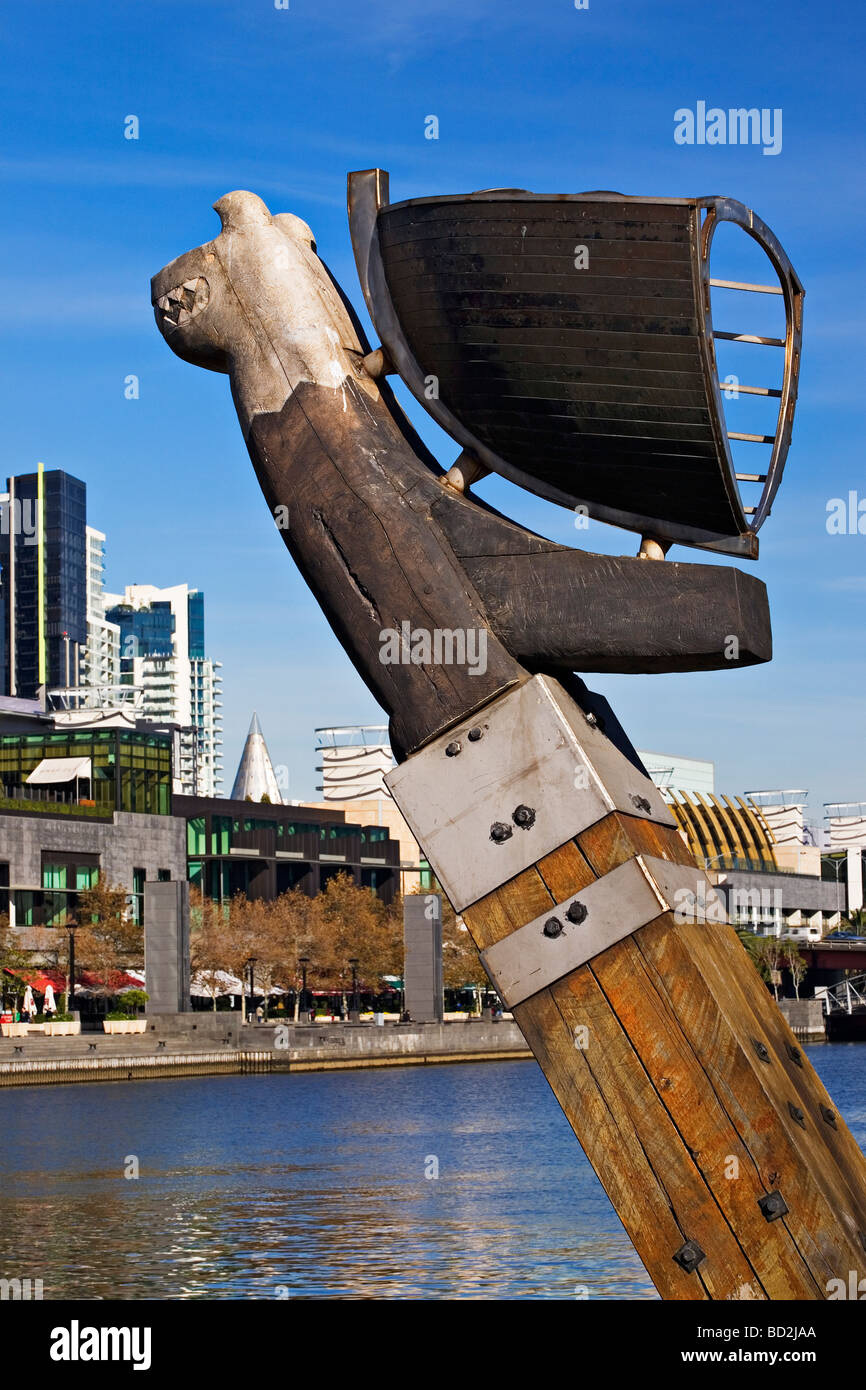 Melbourne Sculptures / "Enterprize Wharf Sculptures" beside Melbourne`s